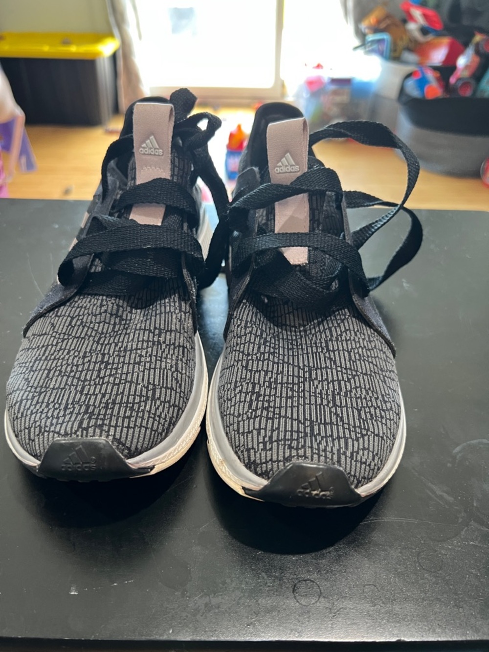 adidas Black and Gray Knit Athletic Sneakers